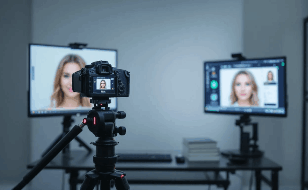 biometrisch passbilder frau foto scene